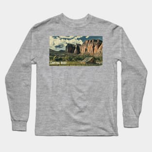 Capitol Reef National Park Watercolor Long Sleeve T-Shirt